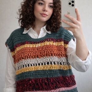 Zara Multicolor Knit Sweater Vest